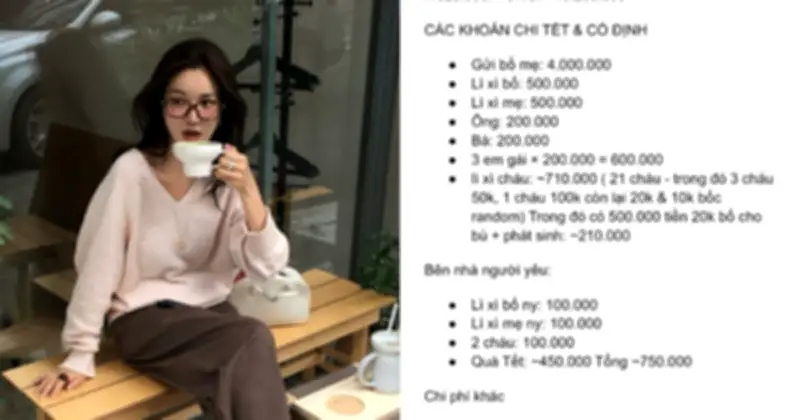 Cô gái 23 tuổi chi chưa tới 9 triệu cho Tết, dư hơn 31 triệu từ tổng 40 triệu