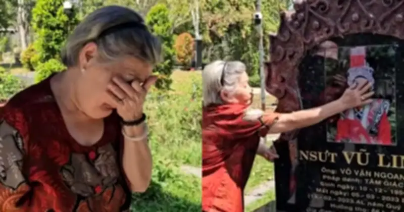 Cụ bà 82 tuổi bật khóc nức nở trước mộ NSƯT Vũ Linh, tình yêu cải lương vẹn nguyên