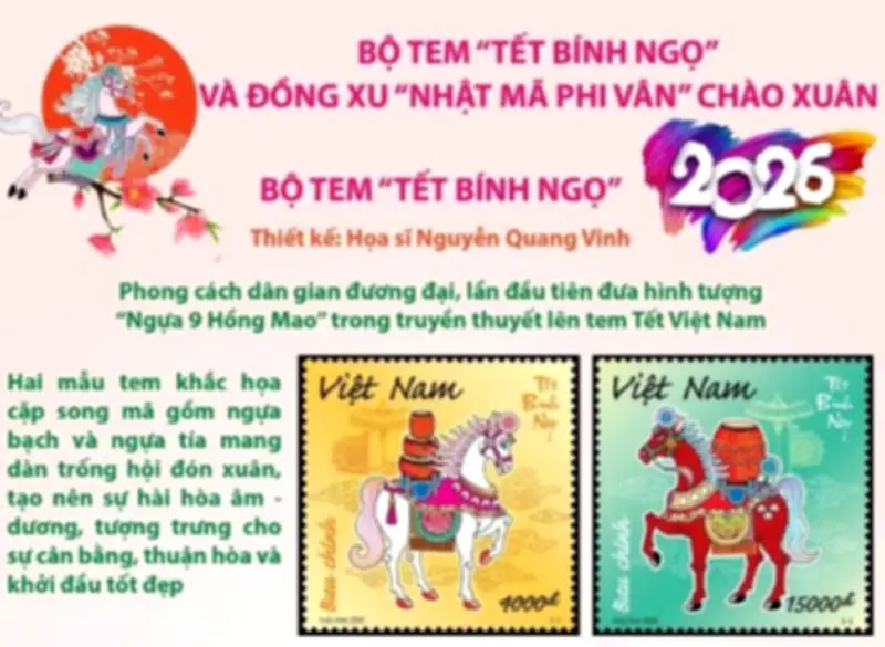 Bộ Khoa học và Công nghệ phát hành bộ tem và đồng xu đặc biệt chào Xuân Bính Ngọ 2026