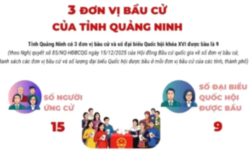 Ba đơn vị bầu cử của tỉnh Quảng Ninh được thành lập theo quy định