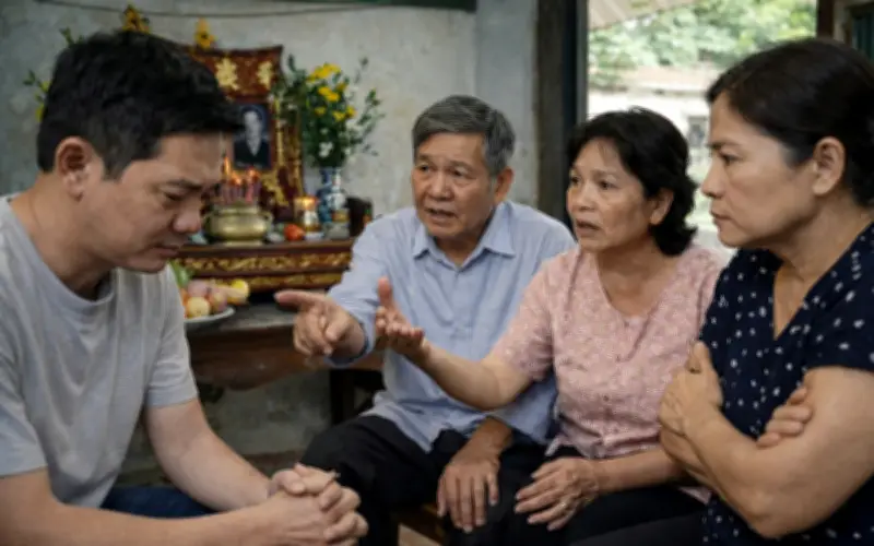 Bác mất, cháu gái dâu họp đòi nhà tộc vì con nuôi không có quyền thờ cúng