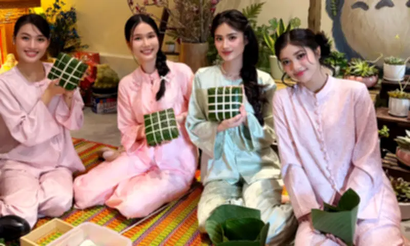 Hoa hậu, á hậu gói 2.000 bánh chưng, trao quà Tết ấm no cho người nghèo