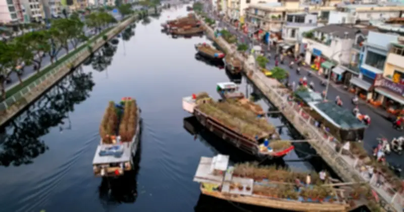 Chợ hoa 'Trên bến dưới thuyền' Bến Bình Đông sôi động trước Tết