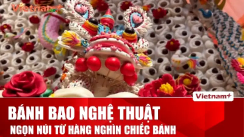 Bánh bao hấp thành tác phẩm nghệ thuật cao 4,5m tại triển lãm Tết ở Bắc Kinh