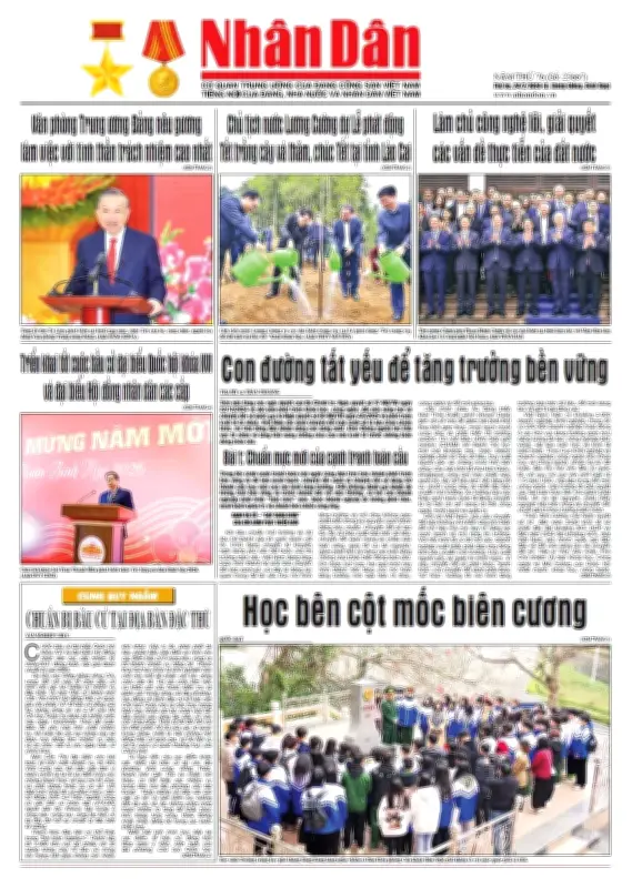 Báo Nhân Dân số 25667: Đẩy mạnh công tác xây dựng Đảng và phát triển kinh tế - xã hội