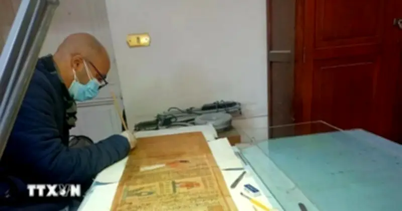 Bảo tàng Ai Cập phục chế thành công cuộn giấy cói cổ từ thời Hậu nguyên