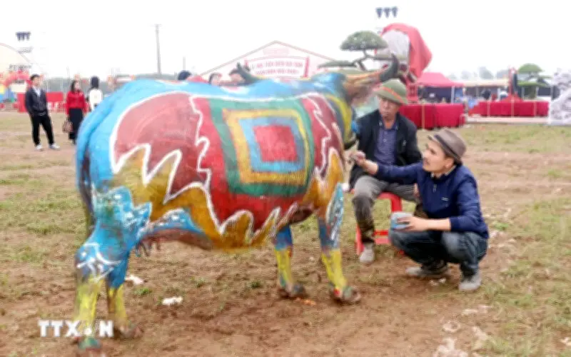 Đặc sắc hội thi vẽ trang trí trâu lễ hội Tích Điền Đồ Sơn 2024