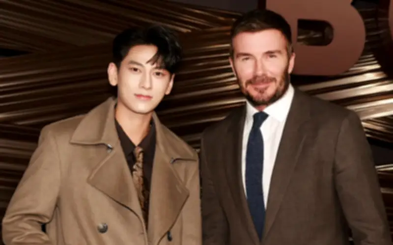 Ca sĩ Isaac hội ngộ David Beckham tại Tuần lễ thời trang Milan