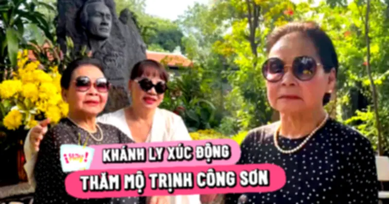 Ca sĩ Khánh Ly xúc động thăm mộ nhạc sĩ Trịnh Công Sơn sau khi hồi phục sức khỏe