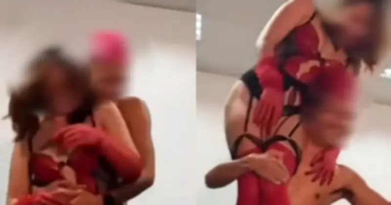 Công ty Cầu Giấy gây sốc với màn catwalk nội y giữa văn phòng