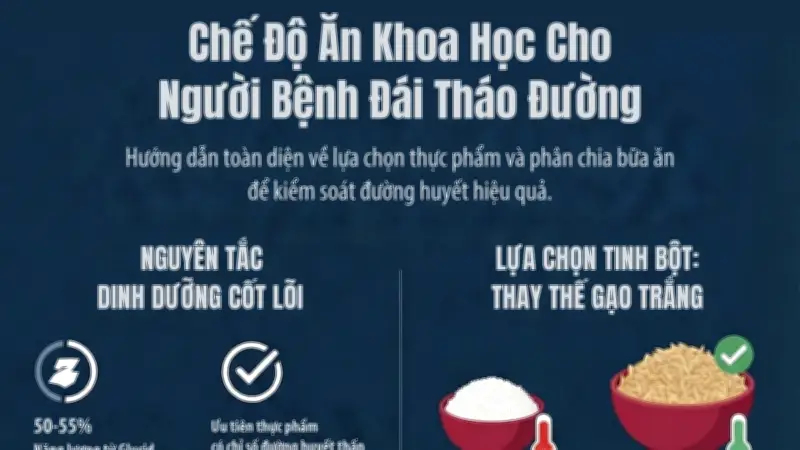 Chế độ ăn cho người bệnh đái tháo đường: Nguyên tắc và thực đơn gợi ý
