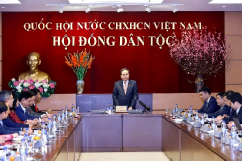 Chủ tịch Quốc hội Trần Thanh Mẫn làm việc với Hội đồng Dân tộc của Quốc hội