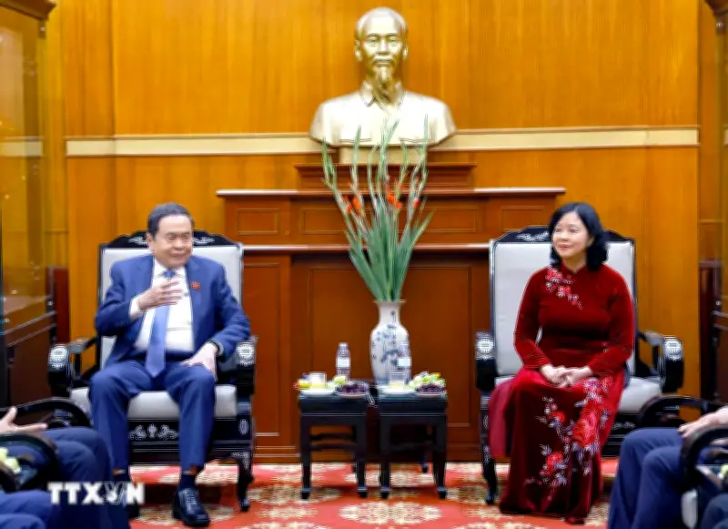 Chủ tịch Quốc hội Trần Thanh Mẫn thăm và chúc Tết Mặt trận Tổ quốc Việt Nam