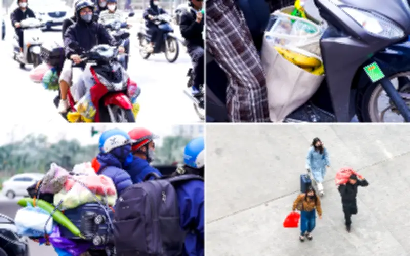 Chưa hết Tết, dòng người 'chở cả quê hương' đã đổ về Hà Nội sớm