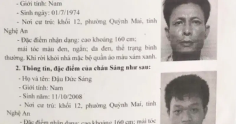 Công An Nghệ An Tìm Kiếm Hai Cha Con Mất Tích Sau Khi Đi Hà Nội Làm Việc