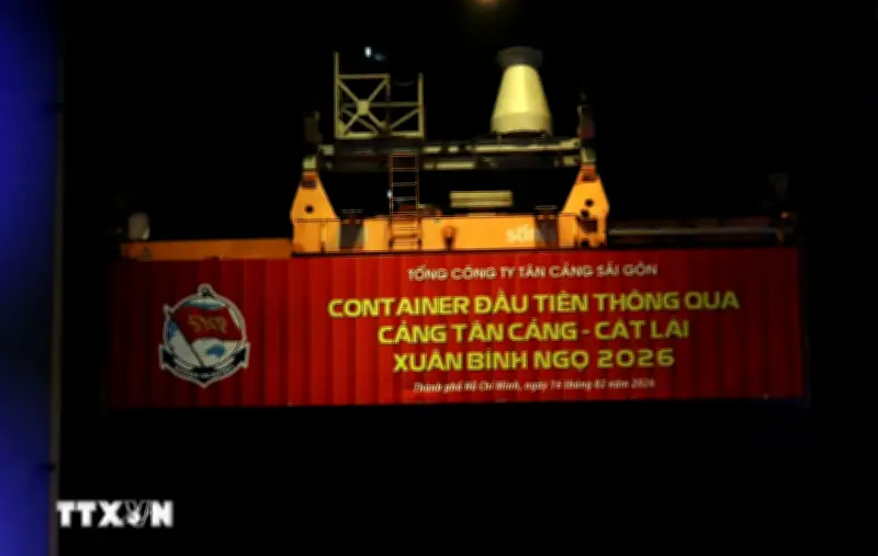 Cảng Tân Cảng Cát Lái đón 7 tàu container trong đêm Giao thừa Bính Ngọ