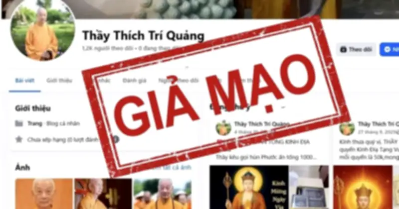 Cảnh báo chiêu trò mạo danh Hòa thượng Thích Trí Quảng kêu gọi chuyển tiền trên Facebook