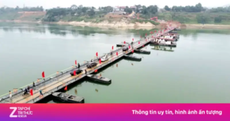 Cầu Phao Đoan Hùng Chính Thức Thông Xe, Kết Nối Phú Thọ - Tuyên Quang
