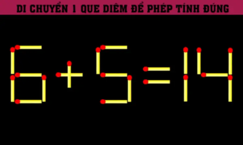 Câu Đố Que Diêm: Di Chuyển Một Que Để Sửa Phép Tính Sai Thành Đúng
