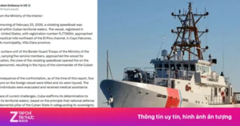 Cuba nổ súng vào tàu Mỹ xâm nhập vùng biển, 4 người thiệt mạng