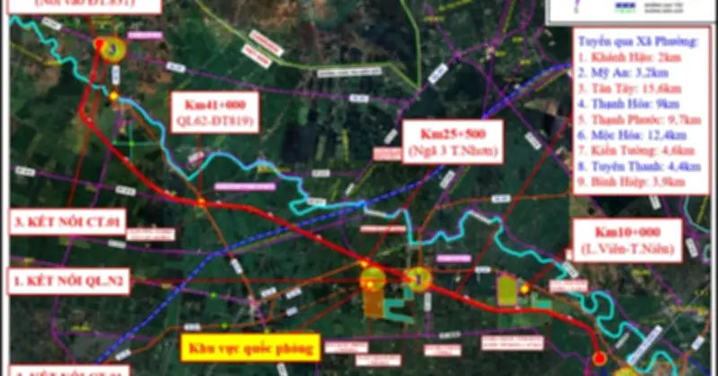 Dự án đường Tân An - Bình Hiệp: 'Mạch máu' mới giúp Đồng Tháp Mười cất cánh