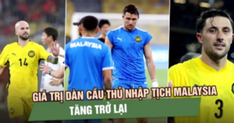 Giá trị chuyển nhượng cầu thủ nhập tịch Malaysia phục hồi sau án phạt FIFA