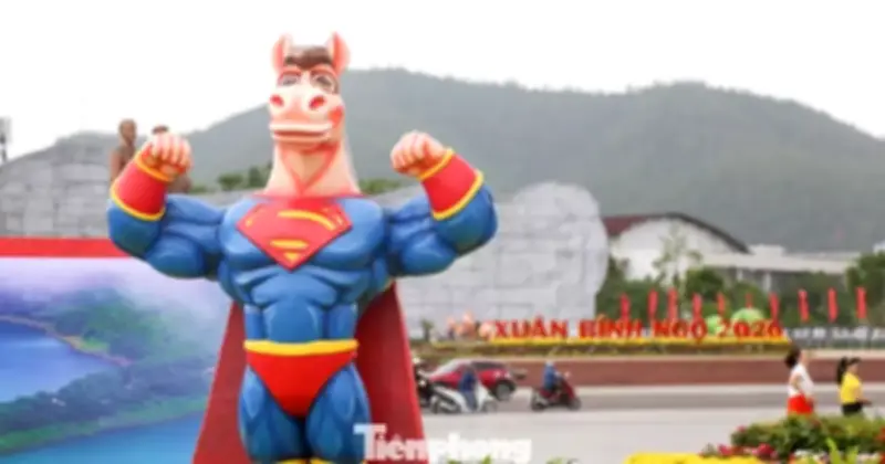 Gia Lai khánh thành cụm linh vật Xuân Bính Ngọ 2026 lấy cảm hứng từ Thánh Gióng và đại ngàn