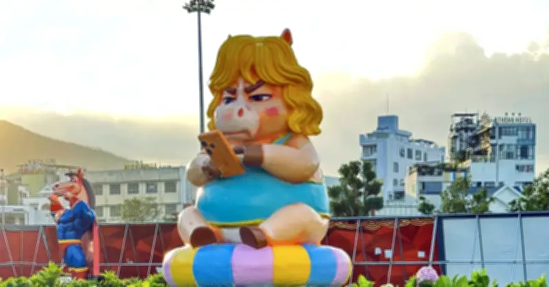 Gia Lai khánh thành cụm linh vật xuân Bính Ngọ 2026 tại Quảng trường Nguyễn Tất Thành