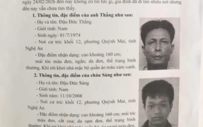 Hai Cha Con Nghệ An Ra Hà Nội Tìm Việc, Mất Liên Lạc Nhiều Ngày