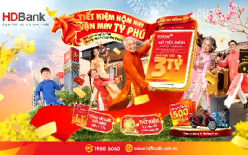 HDBank Khai Xuân: Lãi Suất Tăng, Lì Xì Tiền Mặt, Cơ Hội Trúng Vàng Và Xe SH