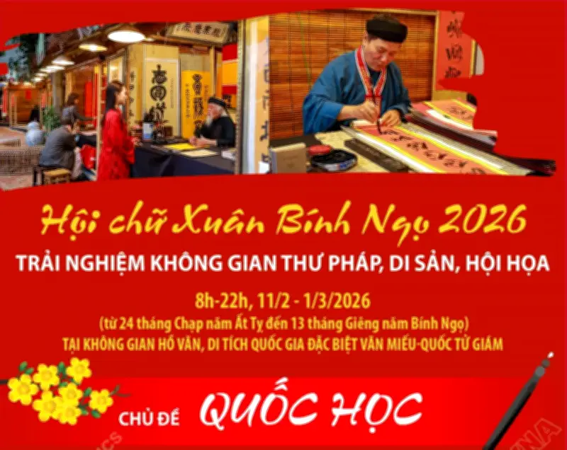Hội chợ Xuân Bính Ngọ 2026: Trải nghiệm không gian thư pháp và di sản hội họa độc đáo