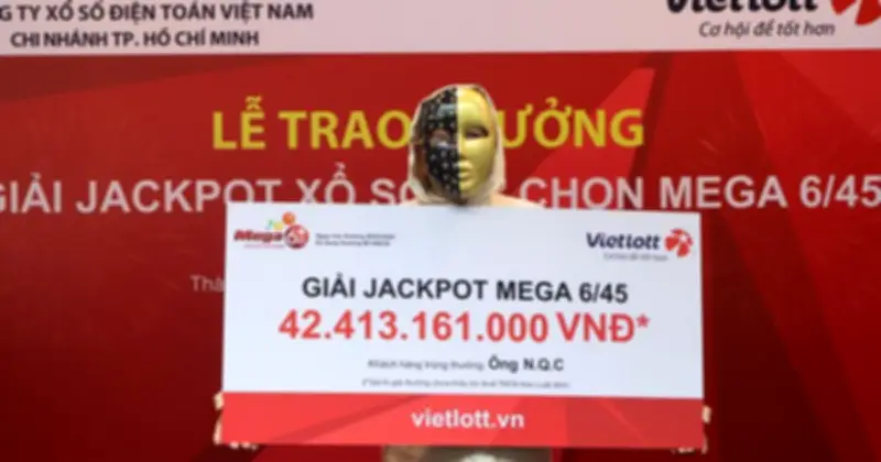 Người chơi TP.HCM trúng Jackpot Vietlott hơn 42,4 tỷ đồng, nộp thuế hơn 4,2 tỷ