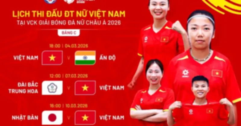 Đội tuyển nữ Việt Nam dự VCK châu Á 2026: Lịch thi đấu và thách thức tại bảng C