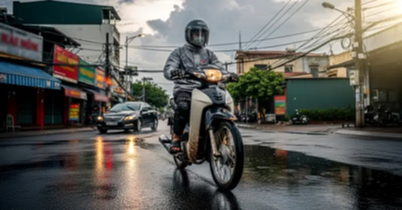 Kỹ thuật phanh an toàn và mẹo lái xe trên đường trơn trượt mùa mưa