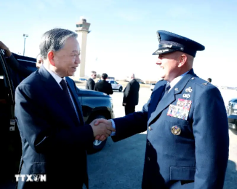 Lễ tiễn Tổng Bí thư Tô Lâm tại căn cứ không quân Andrews, Hoa Kỳ