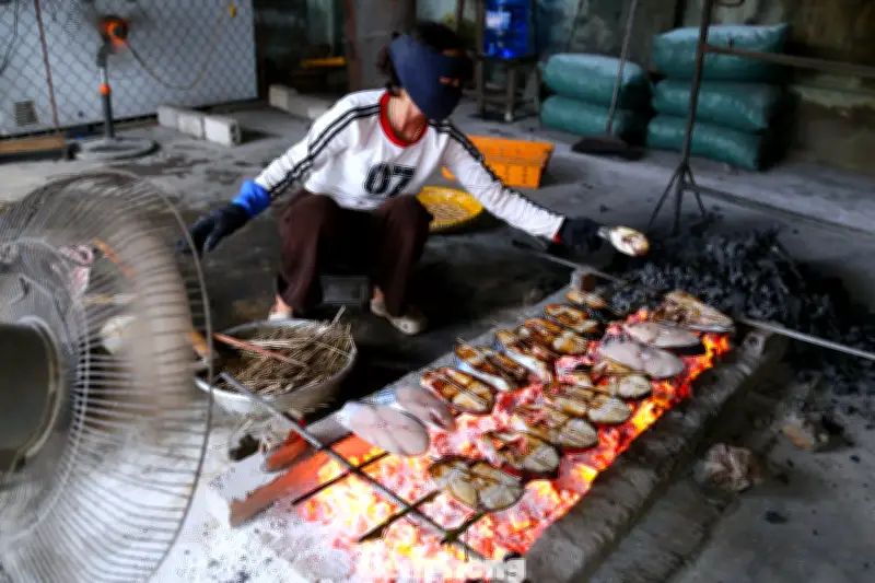 Đỏ Lửa Nướng Cá Đặc Sản Cận Tết Ở Cửa Lò, Nghệ An