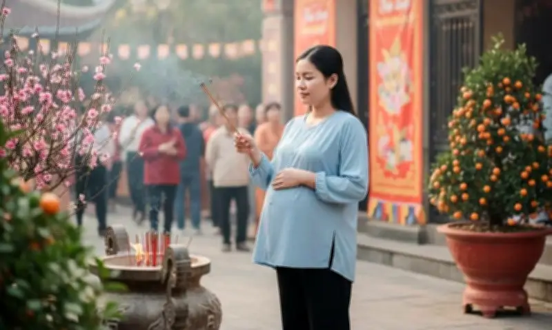 Mẹ bầu đi lễ chùa đầu năm: Lợi ích tinh thần và những rủi ro cần lưu ý