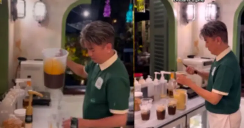 Đàm Vĩnh Hưng 'cháy hàng' cà phê Tết, tự tay pha chế phục vụ khách