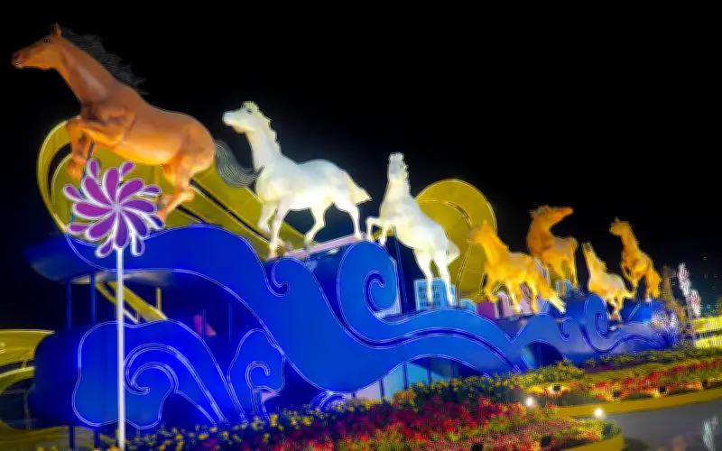 Đường Hoa Xuân Bính Ngọ 2026 Đồng Tháp Khai Mạc Rực Rỡ Với Đàn Ngựa Phi Nước Đại