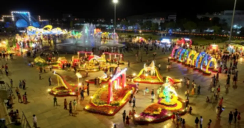 Đồng Tháp rực rỡ với hai đường hoa xuân phục vụ người dân vui chơi dịp Tết