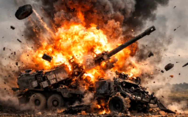 Nga công bố loạt video tấn công bằng UAV, phá hủy pháo CAESAR của Ukraine