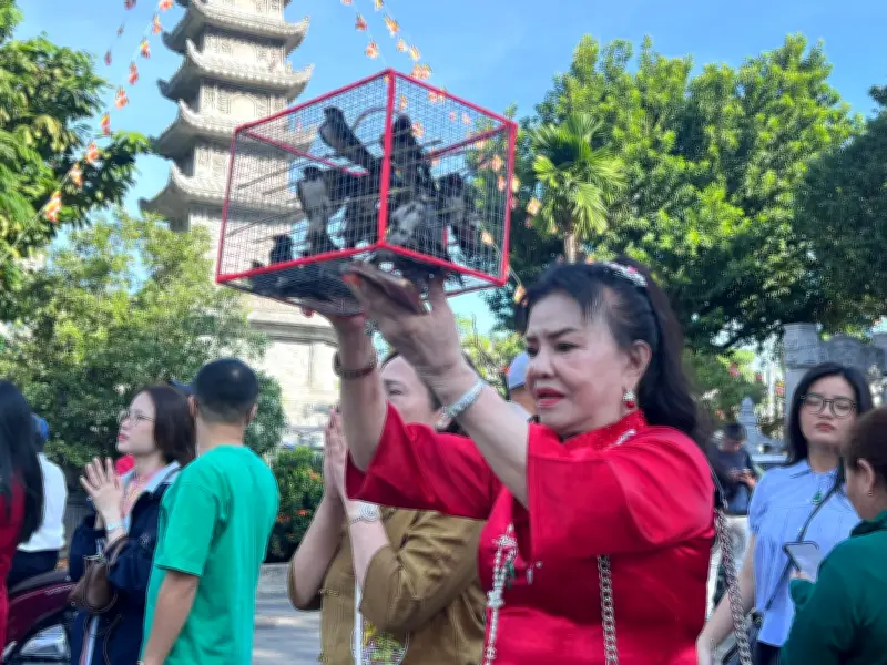 Người dân TP.HCM đổ về chùa Ông, Vĩnh Nghiêm cầu may mùng 1 Tết