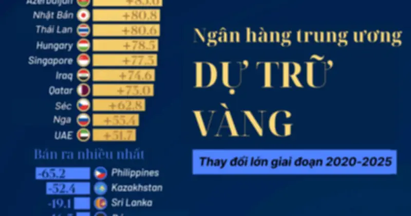 Ngân hàng trung ương toàn cầu đổ xô tích trữ vàng: Xu hướng mới trong dự trữ chiến lược
