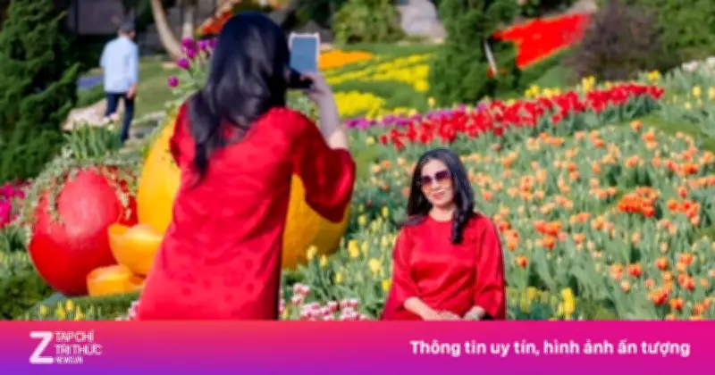 Núi Bà Đen 'cháy' vé cáp treo, nghìn du khách đổ về check-in vườn tulip rực rỡ