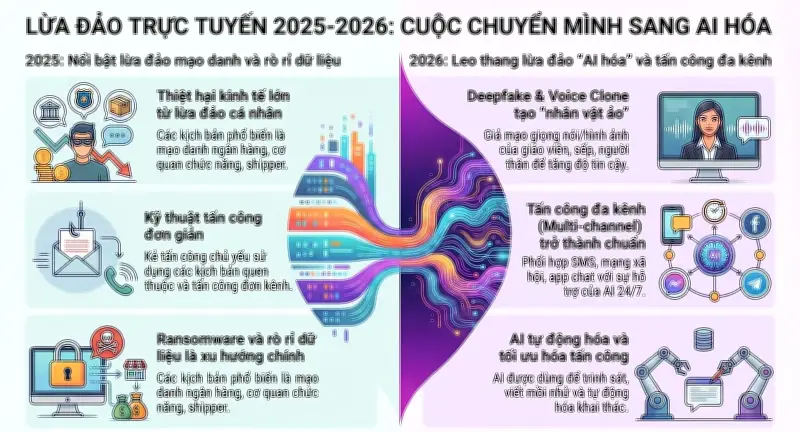 Năm 2026: Tội Phạm Mạng Bước Vào Kỷ Nguyên AI Hóa Với Chiến Thuật Lừa Đảo Đa Kênh Phức Tạp