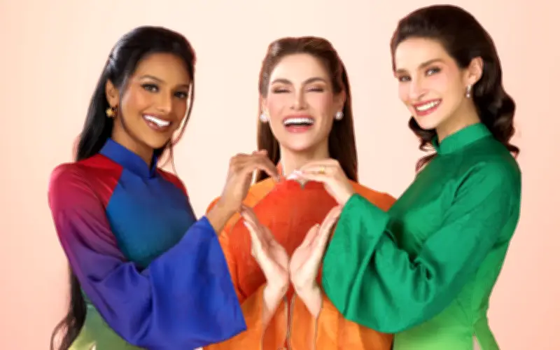 Áo Dài Việt Nam Tỏa Sáng Cùng Ba Hoa Hậu Miss Charm Quốc Tế Đầu Năm 2026