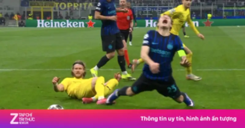 Pha ngã gây tranh cãi của Barella át cả thất bại của Inter tại Champions League