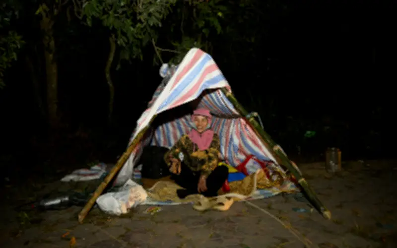 Phố Hạc Thành Rực Rỡ Sắc Xuân: Tiểu Thương Vất Vả Canh Hoa Tết Trên Vỉa Hè