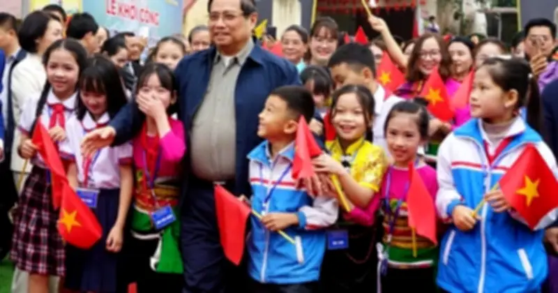 Thủ tướng Phạm Minh Chính dự lễ khởi công Trường liên cấp Cẩm Thạch tại Thanh Hóa