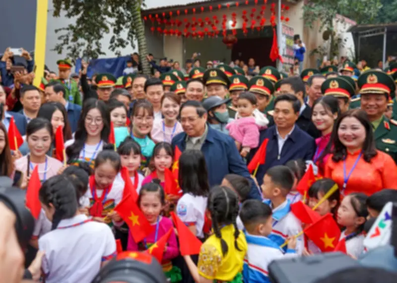 Thủ tướng Phạm Minh Chính dự lễ khởi công Trường liên cấp Cẩm Thạch tại Thanh Hóa